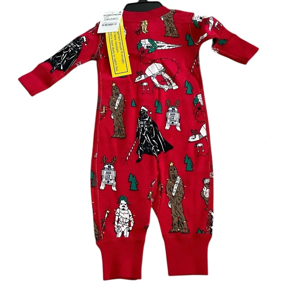 Hanna Andersson Star Wars Christmas zip Pajamas Size 0-3mths - Picture 2 of 4